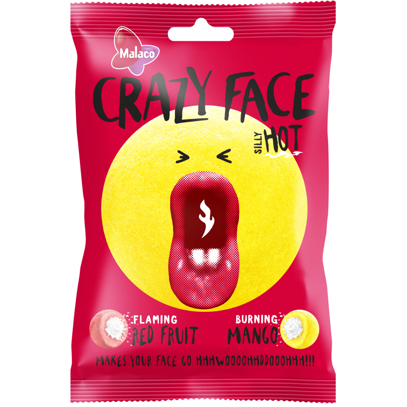 Malaco Crazy Face Hot 80g - 55% alennus