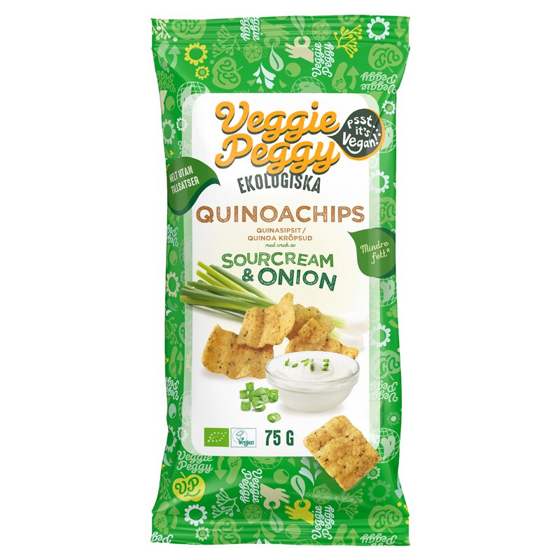 Luomu Kvinoasipsit Sourcream & Onion - 20% alennus