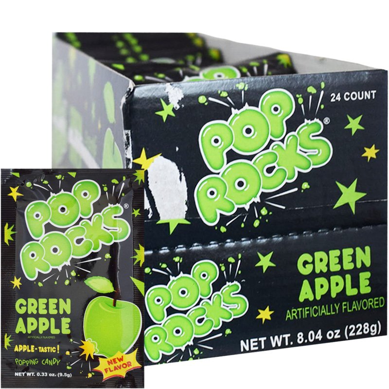 Laatikollinen Pop Rocks Green Apple Makeispussia 24 x 9,5g - 47% alennus