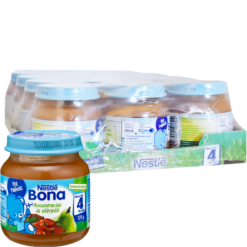 Lastenruoka Ruusunmarja & Päärynä 12kpl - 24% alennus