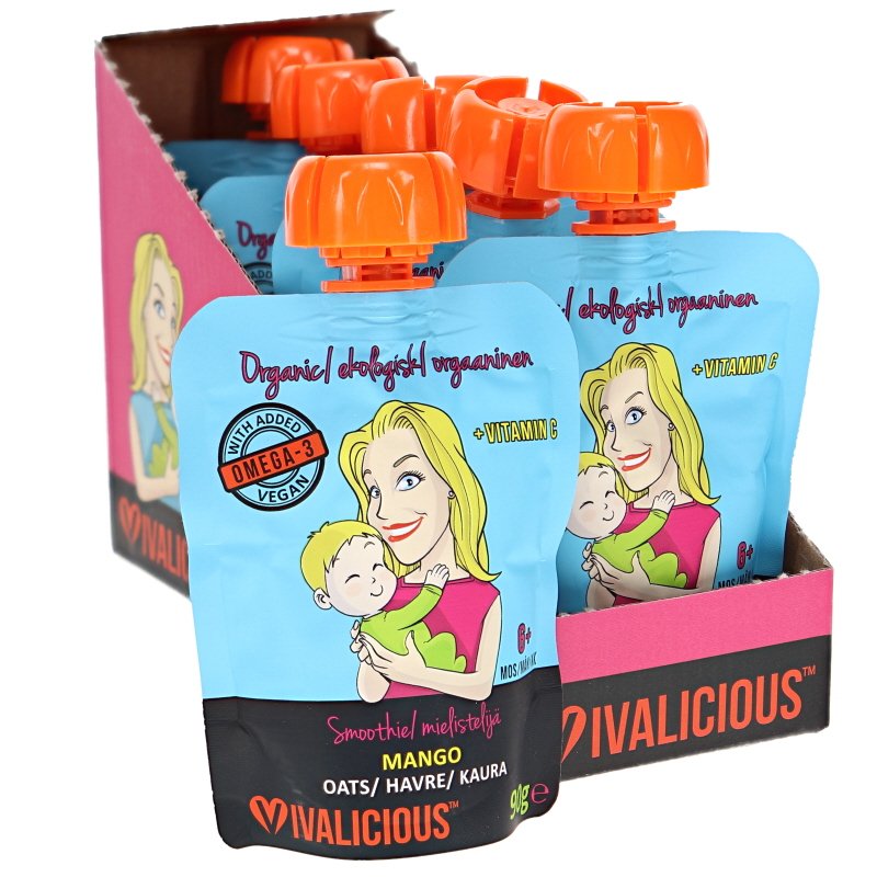 Mangon Makuinen Luomu hedelmäsose Smoothie 6kpl - 34% alennus