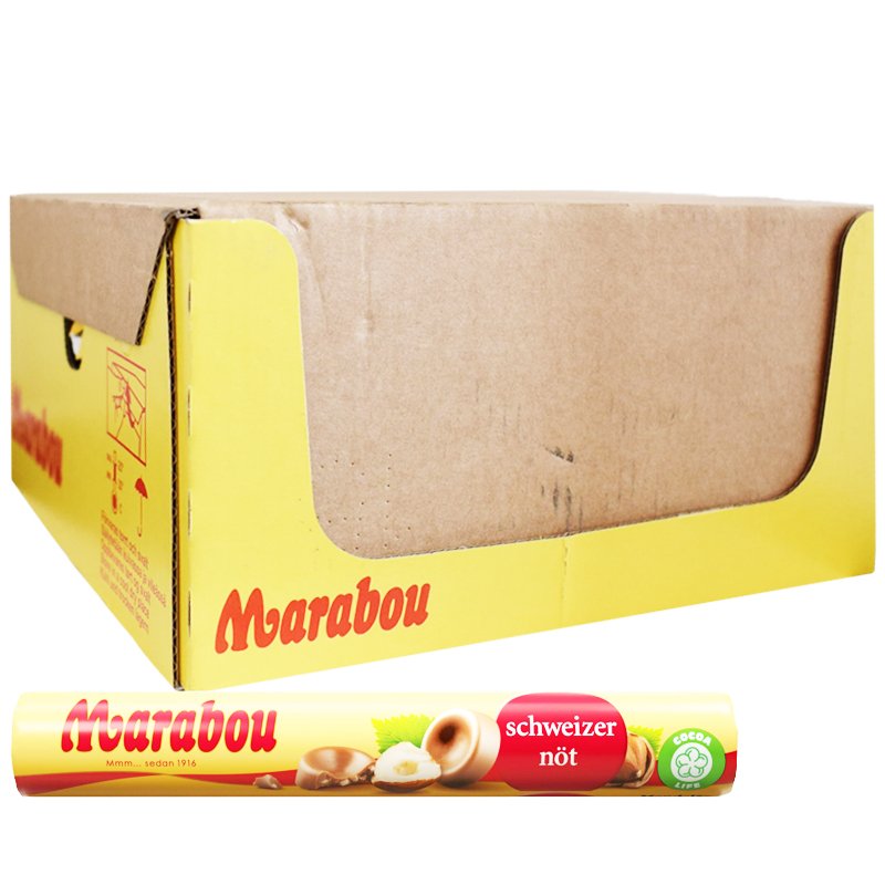 Marabou Sveitsinpähkinä Nappirulla 28x76g - 55% alennus