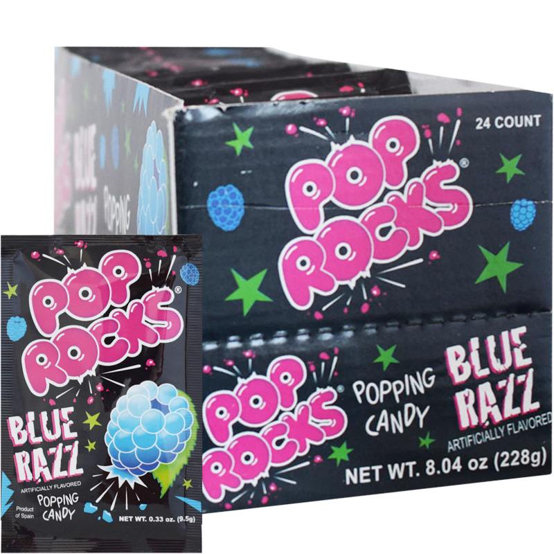 Laatikollinen Pop Rocks Blue Razz Makeispussia 24 x 9,5g - 47% alennus
