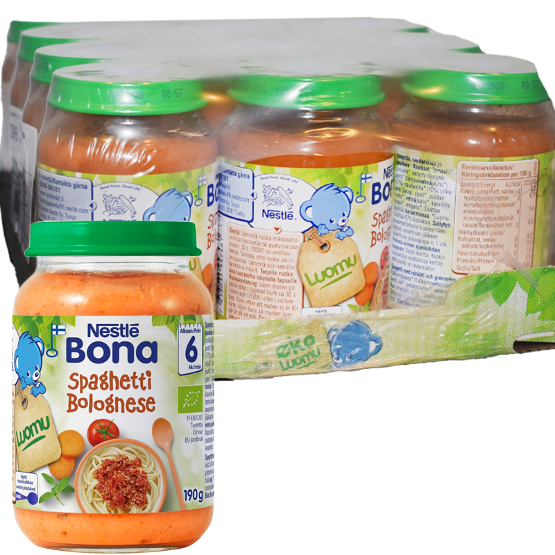 Luomu Lastenruoka Spaghetti Bolognese 12kpl - 23% alennus