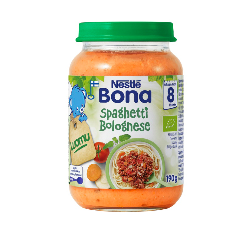 Luomu lastenruokaa "Spaghetti Bolognese" 190g - 7% alennus