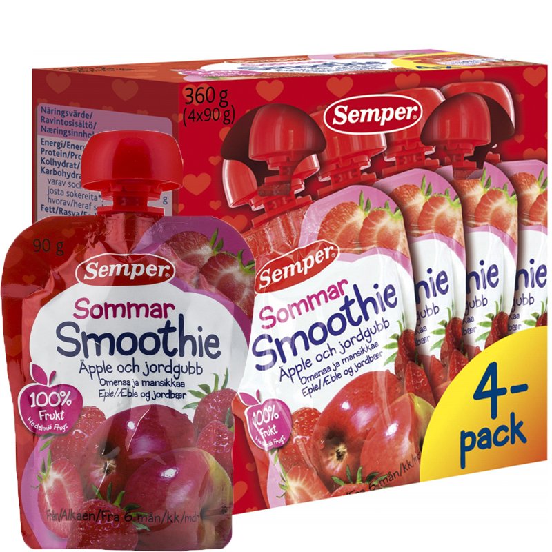 Smoothie Omena & Mansikka 4kpl - 21% alennus
