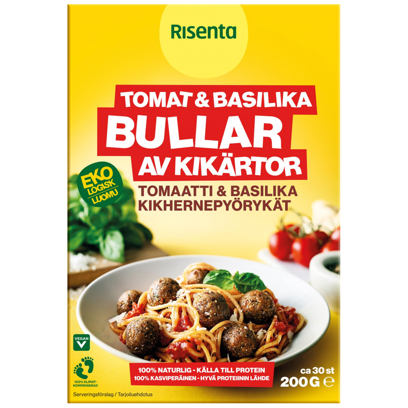 Luomu Kikhernepyörykät "Tomaatti & Basilika" 200g - 31% alennus