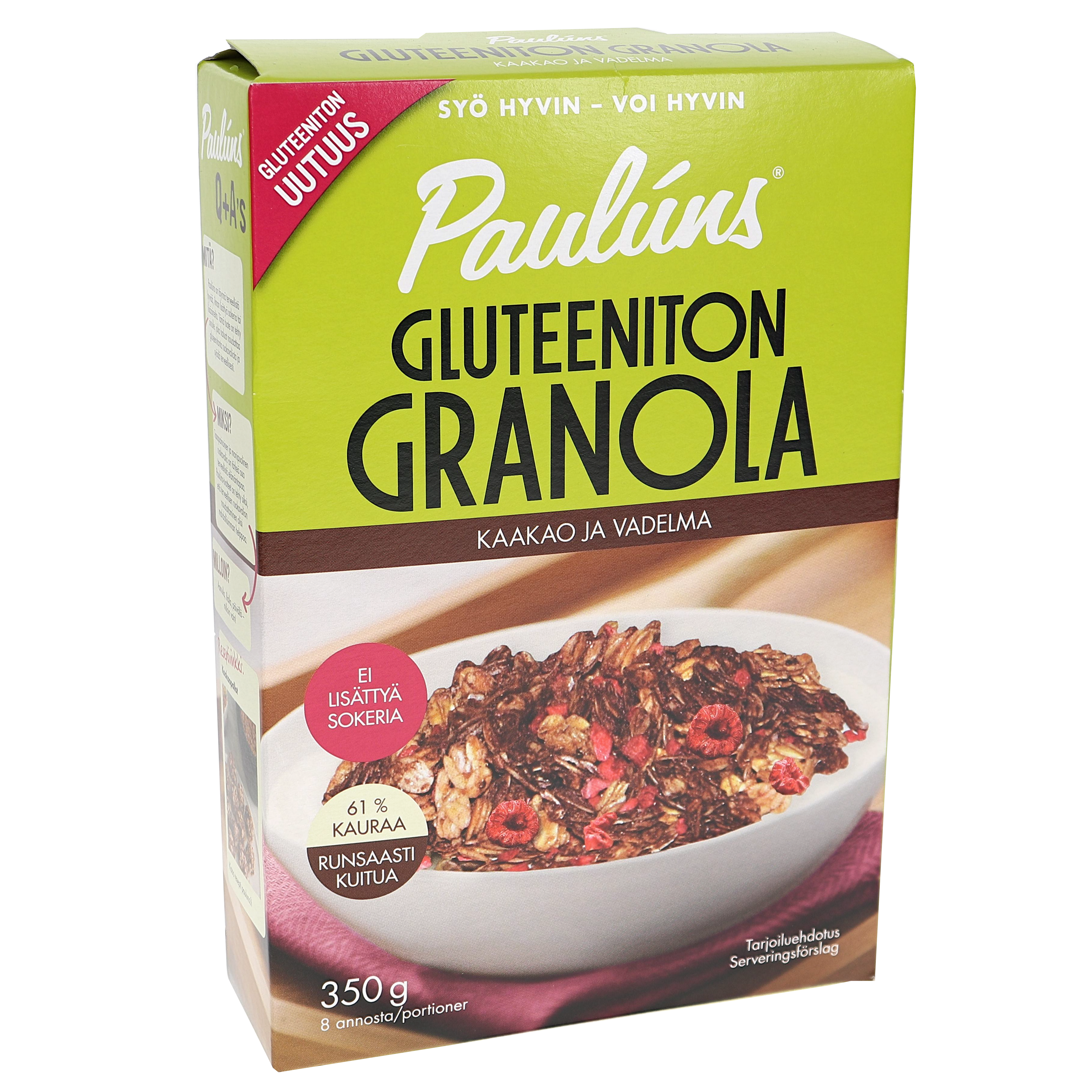 Granola Kaakao & Vadelma - 28% alennus