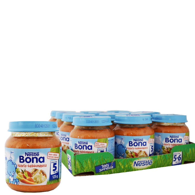Lastenateria Bona kasvis-kalkkunapata 5kk 12kpl - 23% alennus