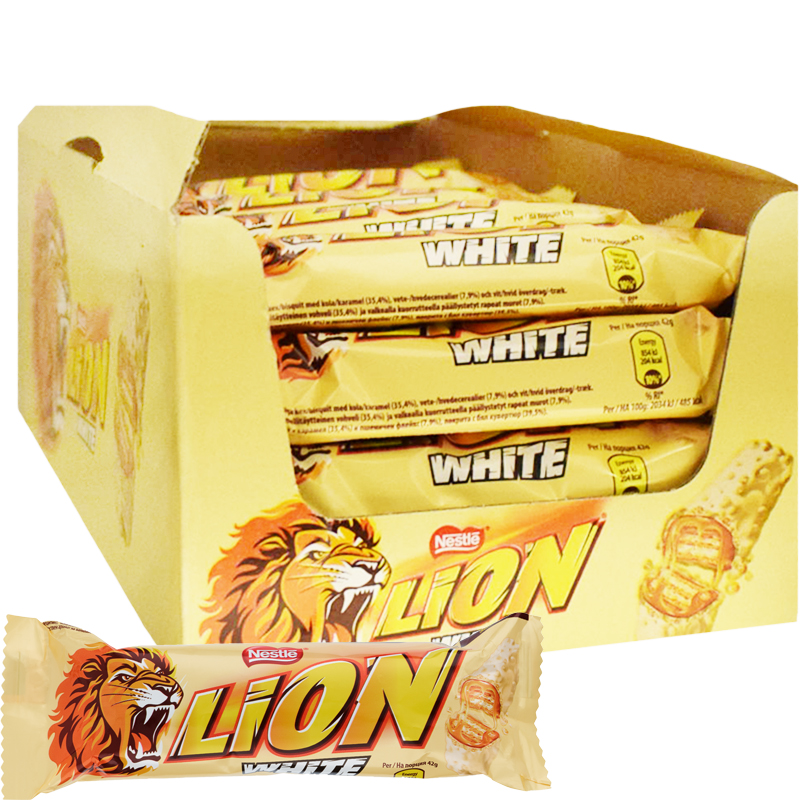 Vohvelipatukat Lion White 24kpl - 36% alennus