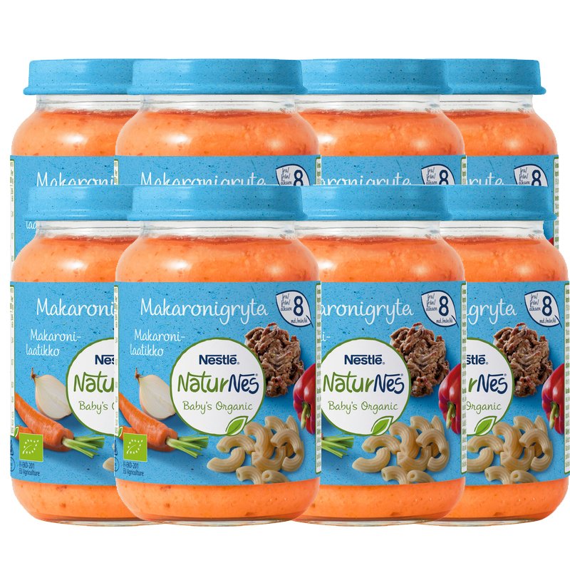 Lastenruoka Kasviksia, Pastaa & Naudanliha 8kpl - 20% alennus