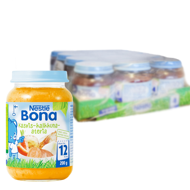 Lastenruoka Kasvis & Kalkkuna 12kpl - 25% alennus