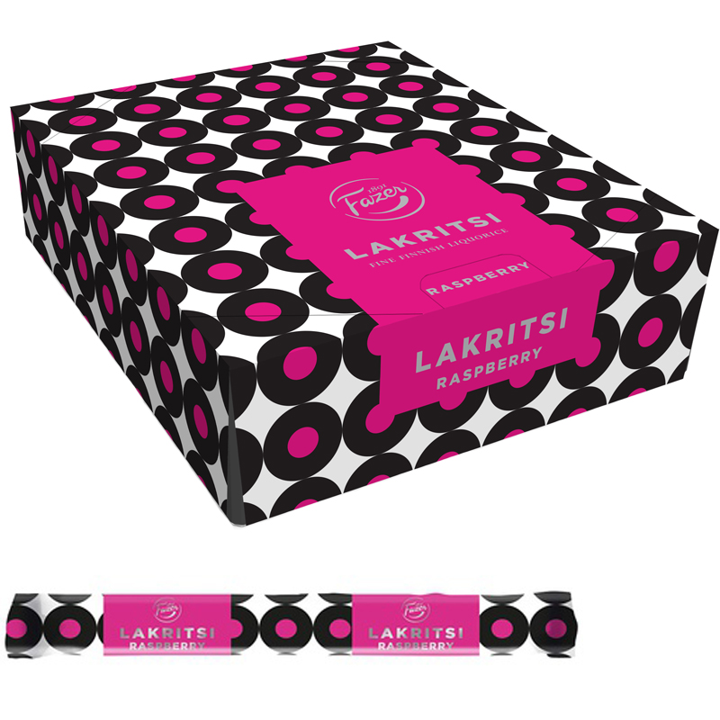 Laatikollinen "Lakritsi Raspberry" Patukoita 30 x 20g - 30% alennus