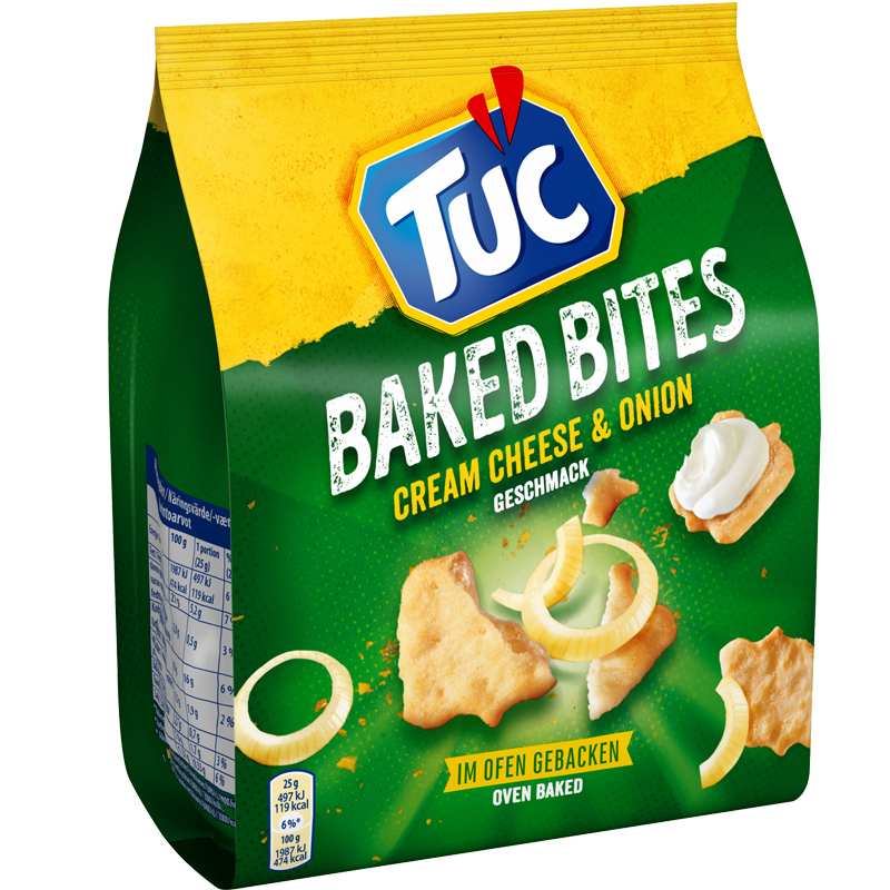 Suolakeksit Baked Bites Cream Cheese & Onion - 18% alennus