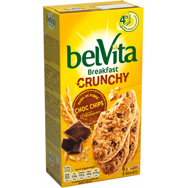 Täysjyväkeksit "Choco Chips" 300g - 50% alennus