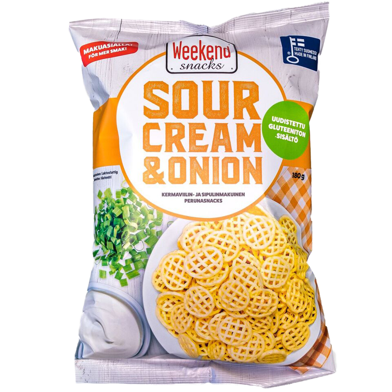 Perunasnacks Sourcream & Onion - 22% alennus