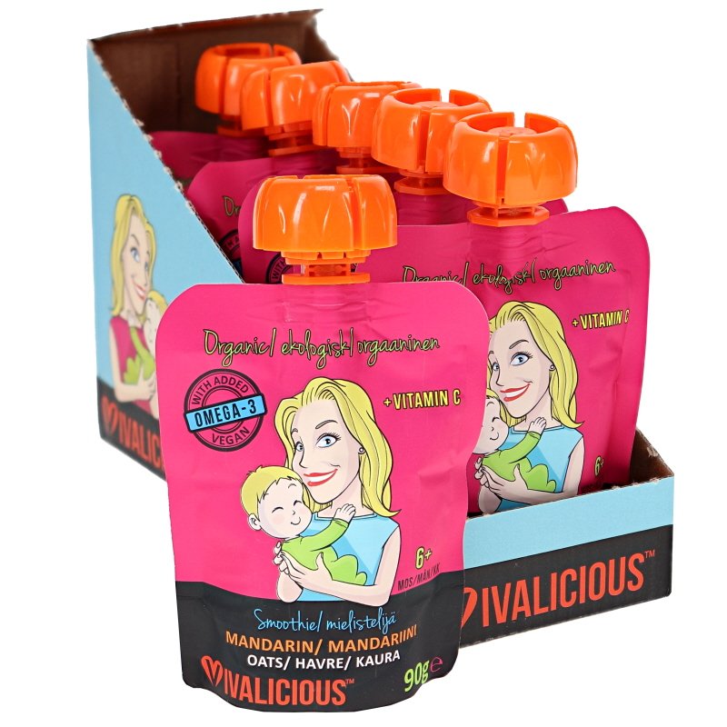 Mandariinin Makuinen Luomu hedelmäsose Smoothie 6kpl - 34% alennus