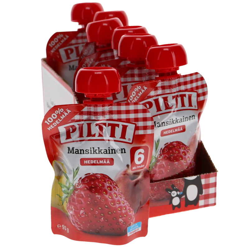 Mansikkainen Hedelmäsose 7kpl - 27% alennus
