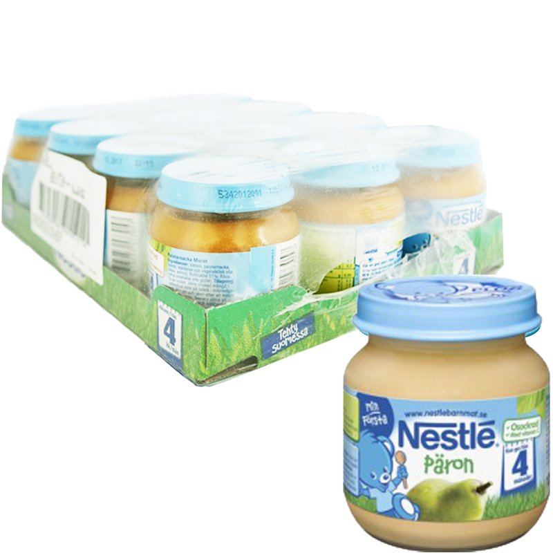 Kokonainen laatikko: Lastenruoka, Päärynäsose 12 x 125g - 22% alennus