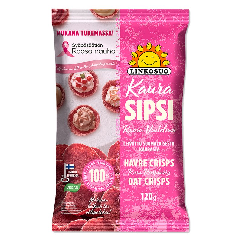 Kaurasipsi Roosa Vadelma - 33% alennus