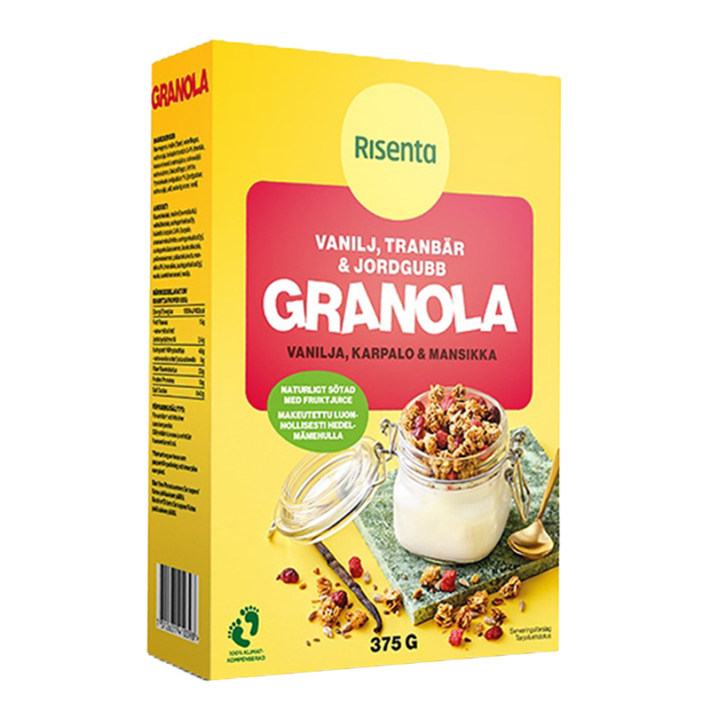 Granola Vanilja Karpalo & Mansikka, 375g - 38% alennus