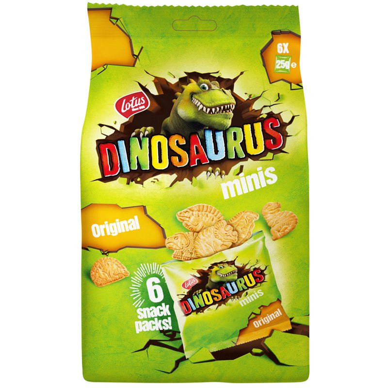 Vehnäkeksit "Dinosaurus Minis" 6 x 25g - 0% alennus