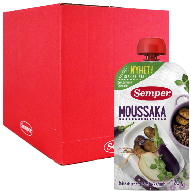 Laatikollinen Lastenruokaa: Moussaka 12 x 120 g - 90% alennus