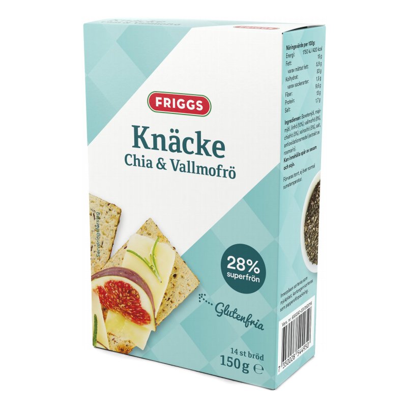 Näkkileipä Chia & Unikonsiemen 150g - 50% alennus