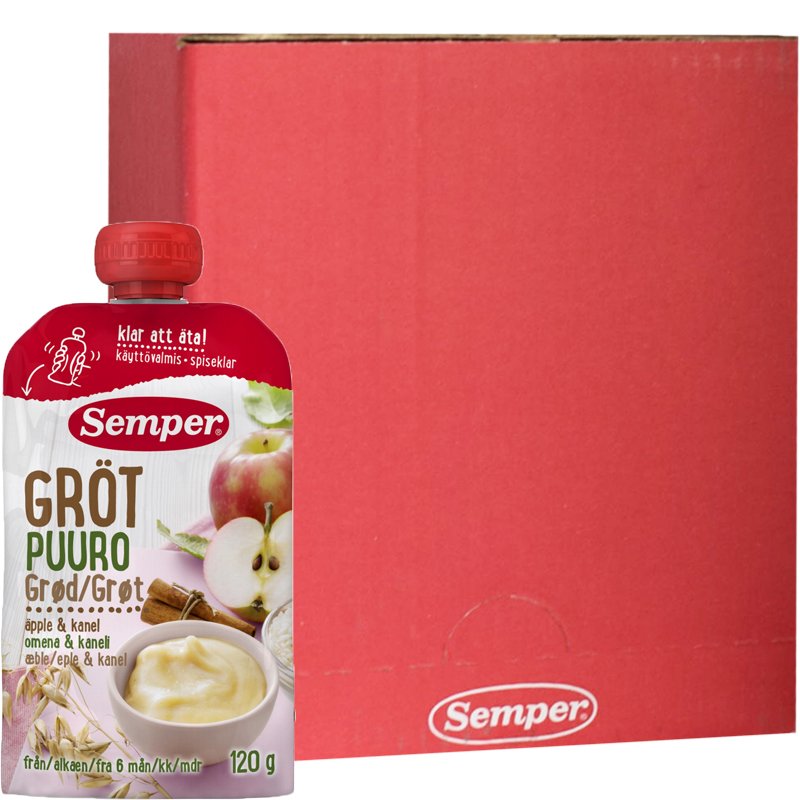 Laatikollinen Lastenruokaa "Omena & Kaneli" 12 x 120g - 38% alennus