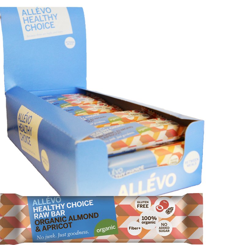 Laatikollinen välipalapatukoita "Almond & Apricot" 24 x 40 g - 72% alennus