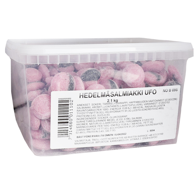 Karkkilaatikko "Hedelmäsalmiakki Ufo" 2,1kg - 20% alennus