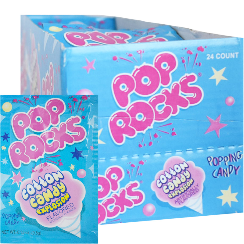 Laatikollinen Pop Rocks Cotton Candy Makeispussia 24 x 9,5g - 47% alennus