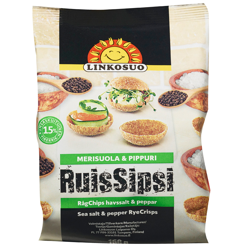 Ruissipsit "Merisuola & Pippuri" 150g - 40% alennus