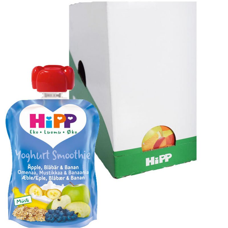 Laatikollinen lastenruokaa, smoothie mustikka ja omena, 6x90g - 26% alennus