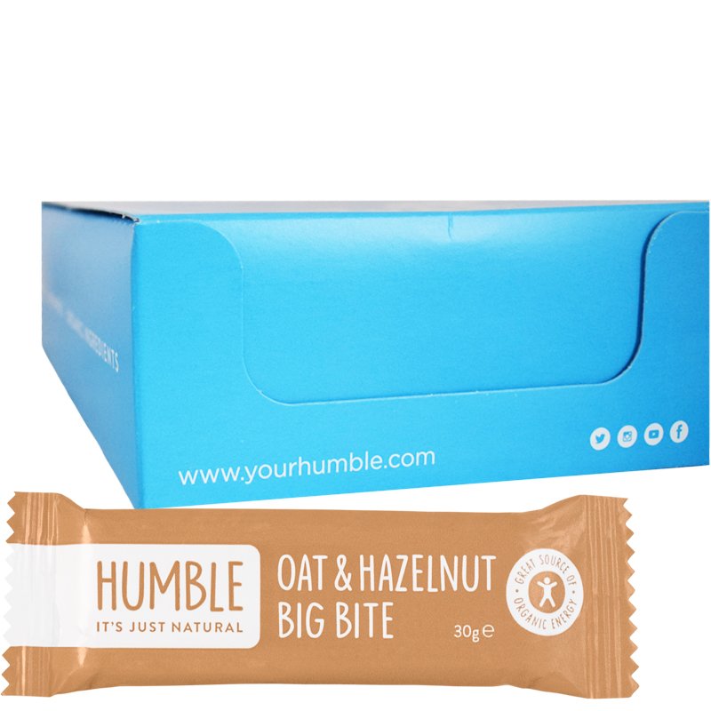 Laatikollinen Kaurapatukoita "Oat & Hazelnut Big Bite" 24 x 30g - 24% alennus